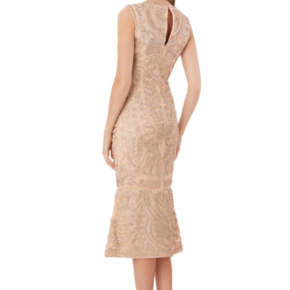 JS Collections Soutache Midi Dress with Flounce Hem In Chu Size 12 petite - Picture 2 of 6